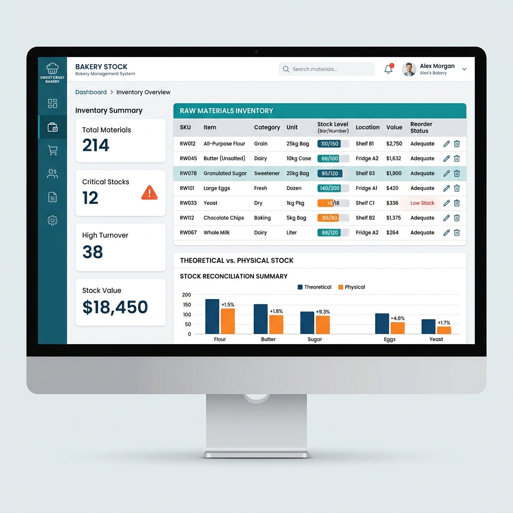 Tableau de bord des stocks